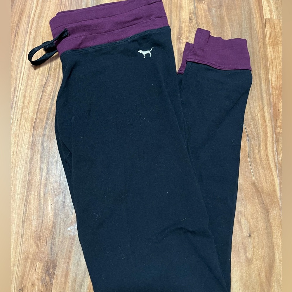 Victoria's Secret Black and Purple Leggings